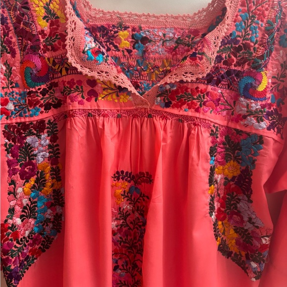 Vibrant Pink Embroidered Kids Dress - Picture 3 of 7